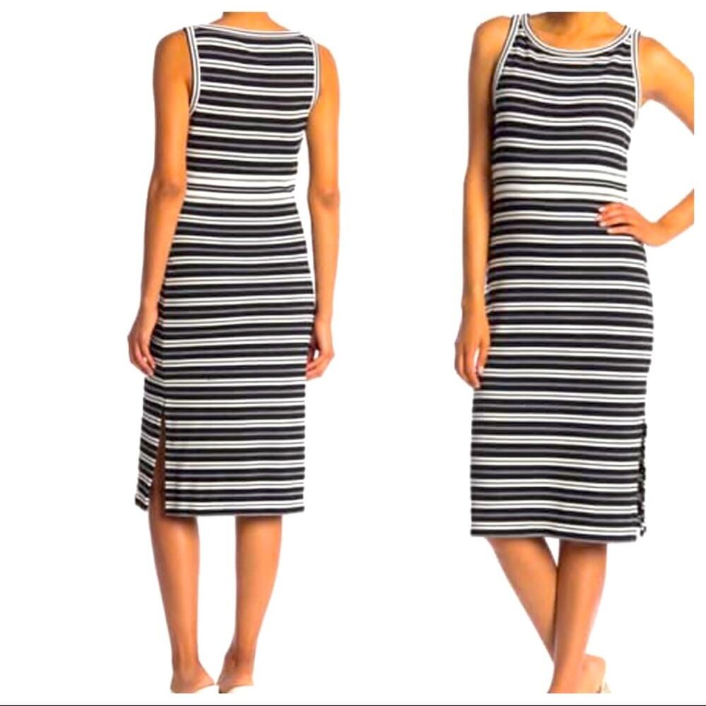 Max Studio Stripe Knit Midi Dress Size Large NWT!!
